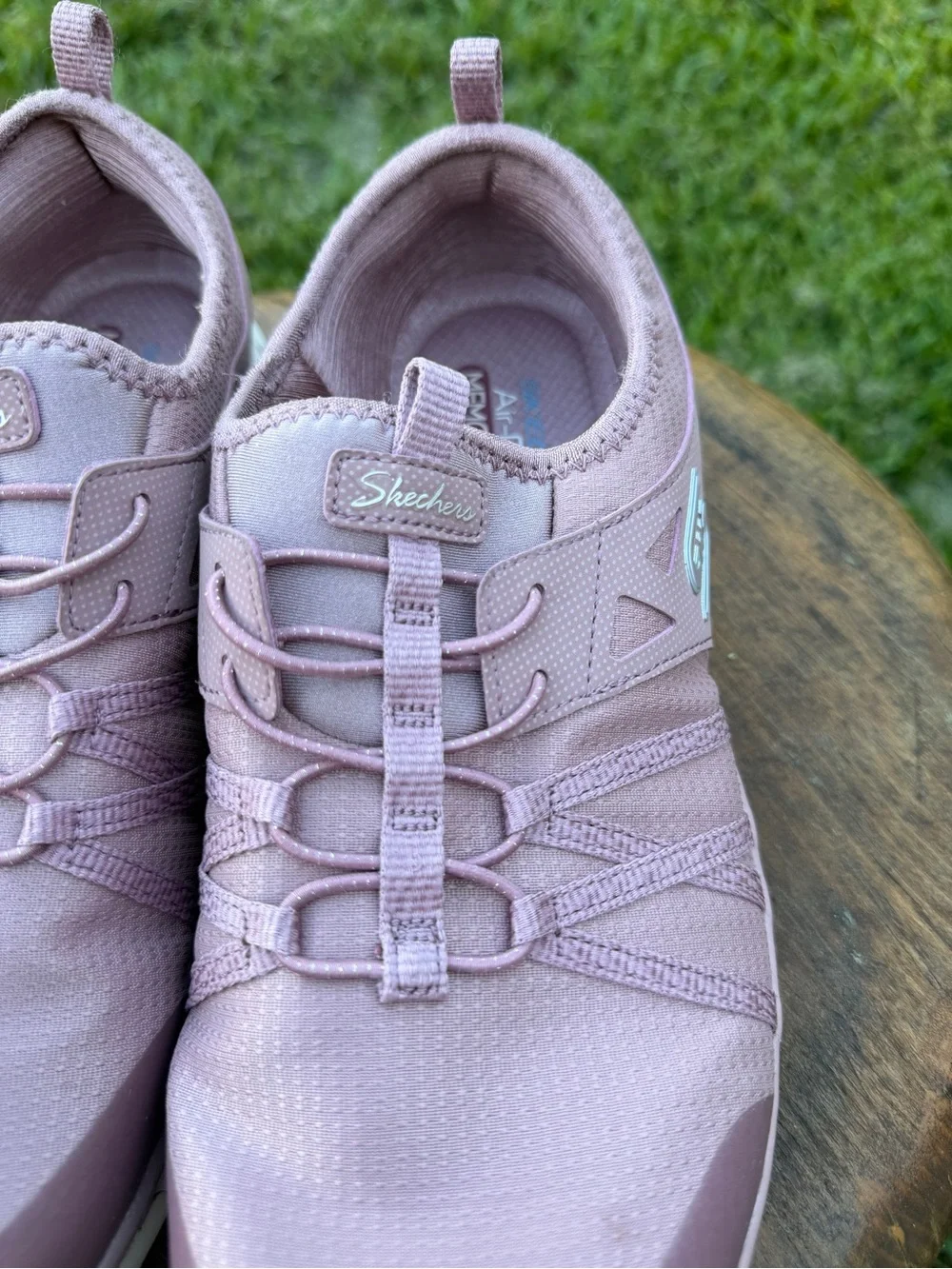 Women’s Skechers Air Cool Memory Foam Slip On Shoes Pink Mauve Comfort Size 11